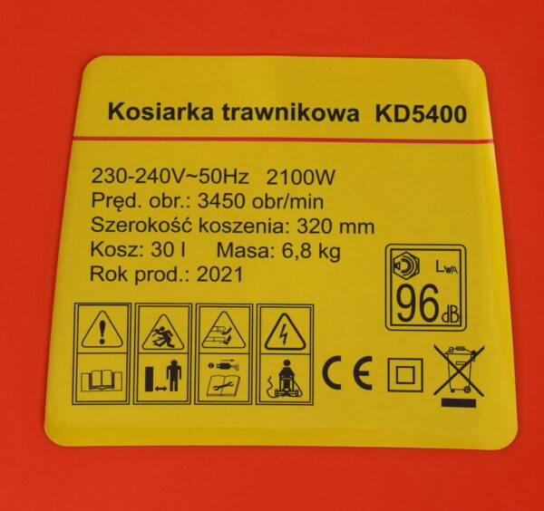 Elektrinė vejapjovė KRAFT&DELE KD5400 - Image 16